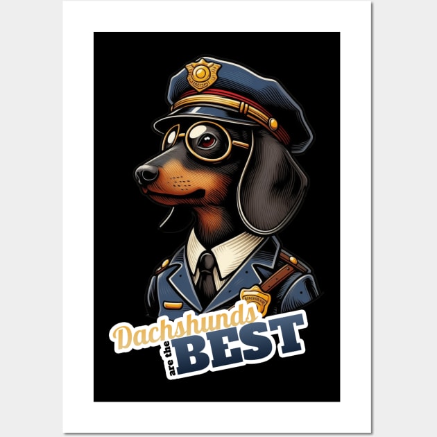 Policeman Dachshund Wall Art by k9-tee